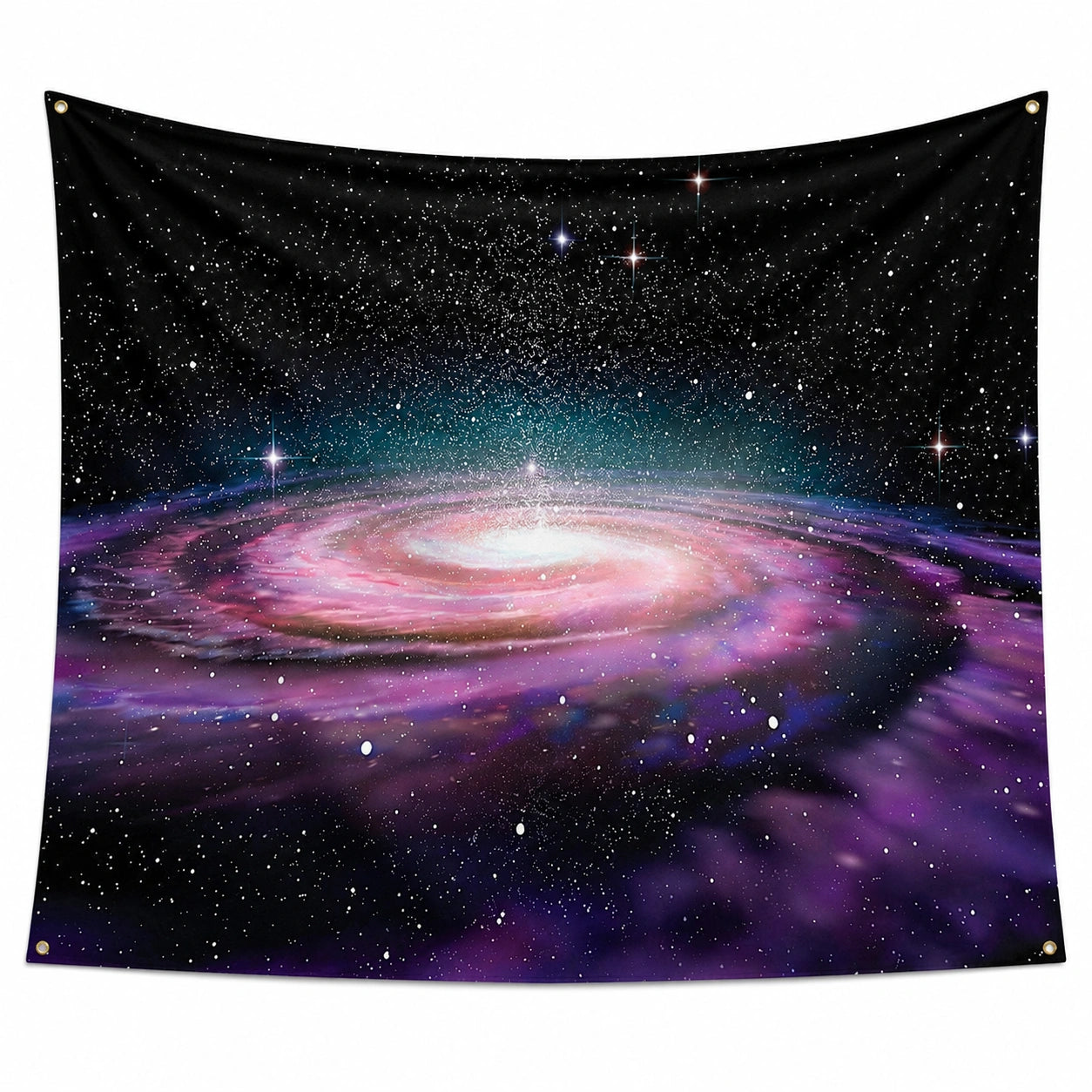 Wandteppich 150 x 150 cm Polyester Schwarz Violett Galaxie Sternenmotiv